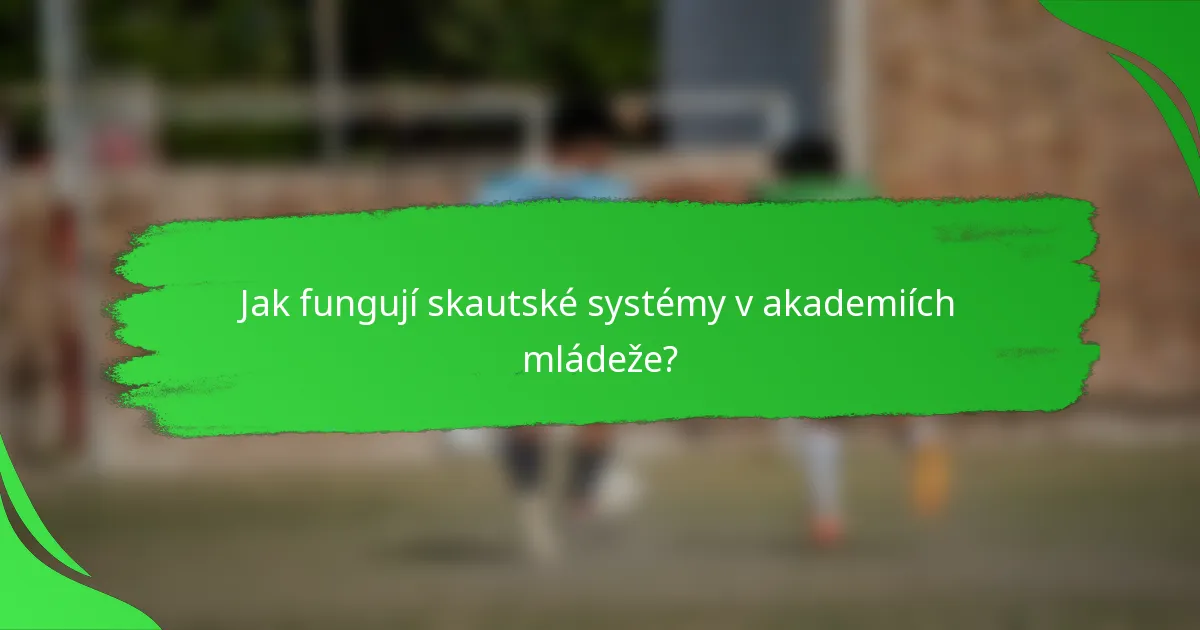 Jak fungují skautské systémy v akademiích mládeže?