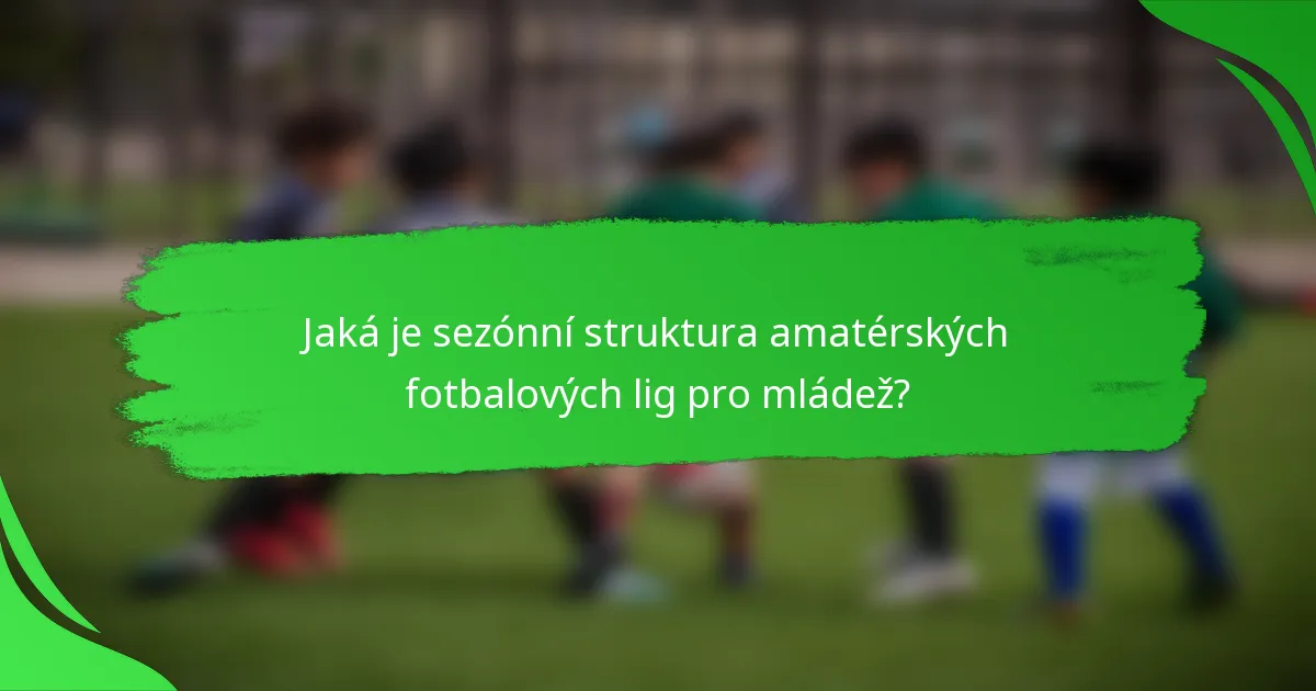 Jaká je sezónní struktura amatérských fotbalových lig pro mládež?