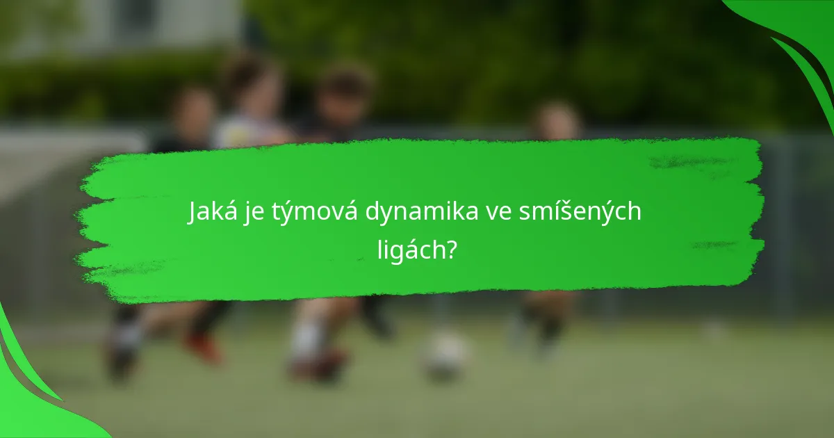 Jaká je týmová dynamika ve smíšených ligách?