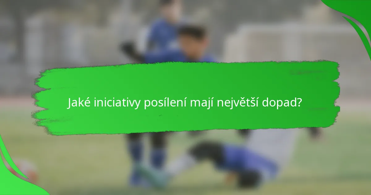 Jaké iniciativy posílení mají největší dopad?